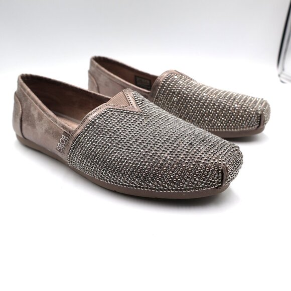 Skechers Luxe BOBS Slip On Shoes Women's 10 Big Dreamer Silver Bling New - Picture 2 of 9